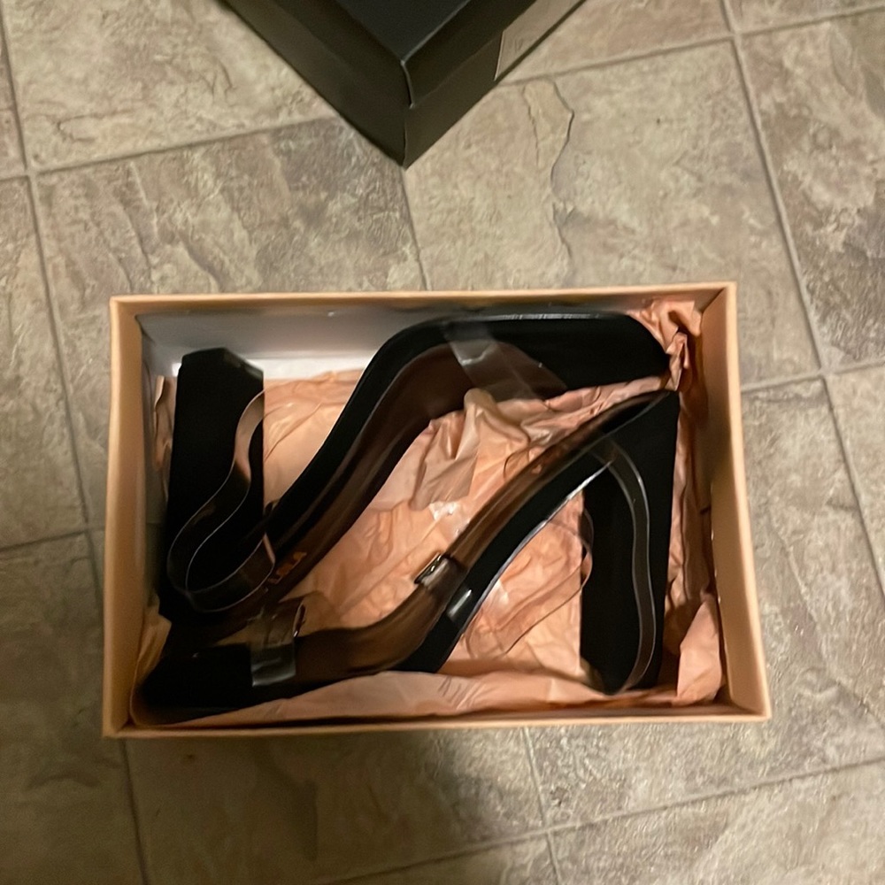 Black heels with clear straps